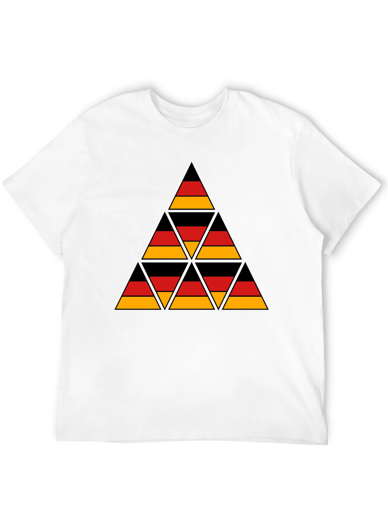 German Flag Triangle T-Shirt - Black Cotton Tee