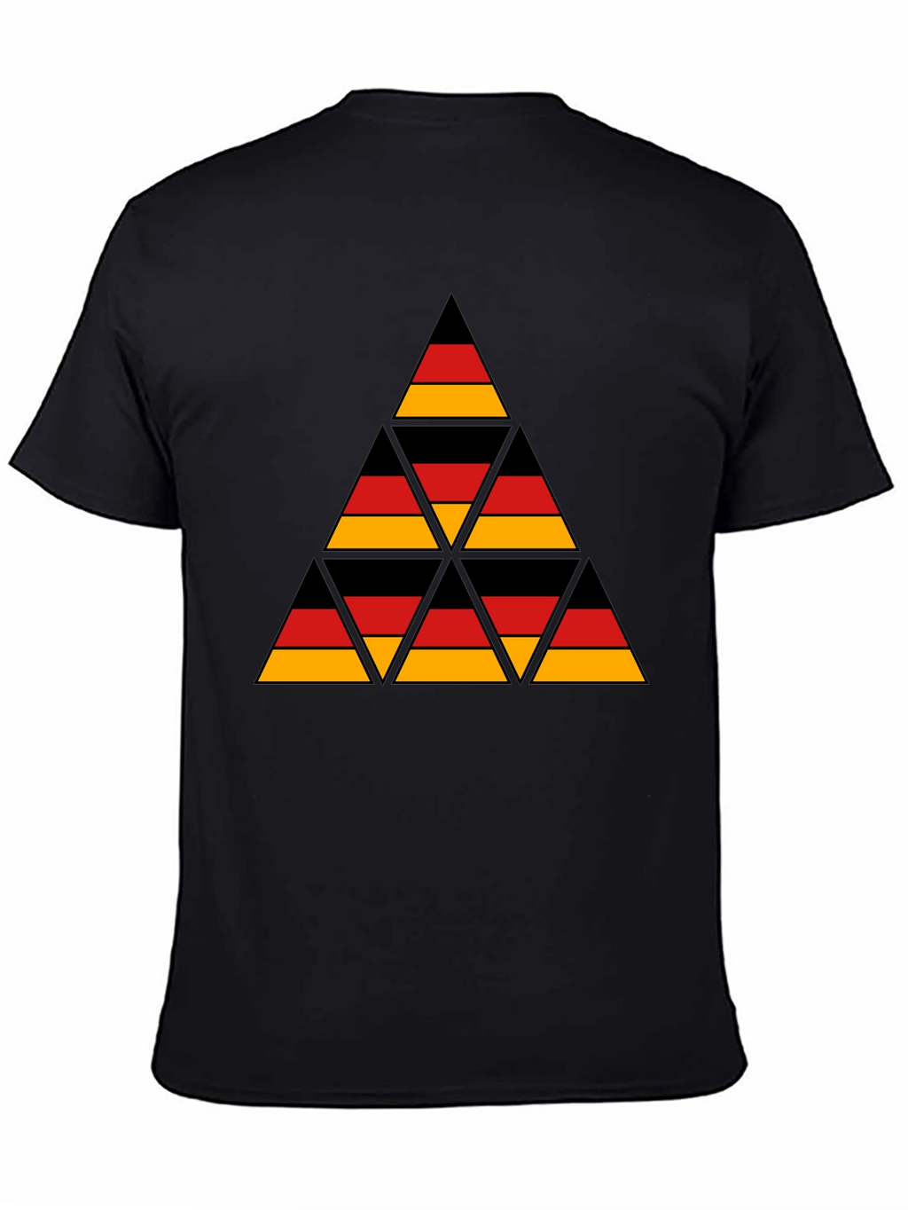 German Flag Triangle T-Shirt - Black Cotton Tee