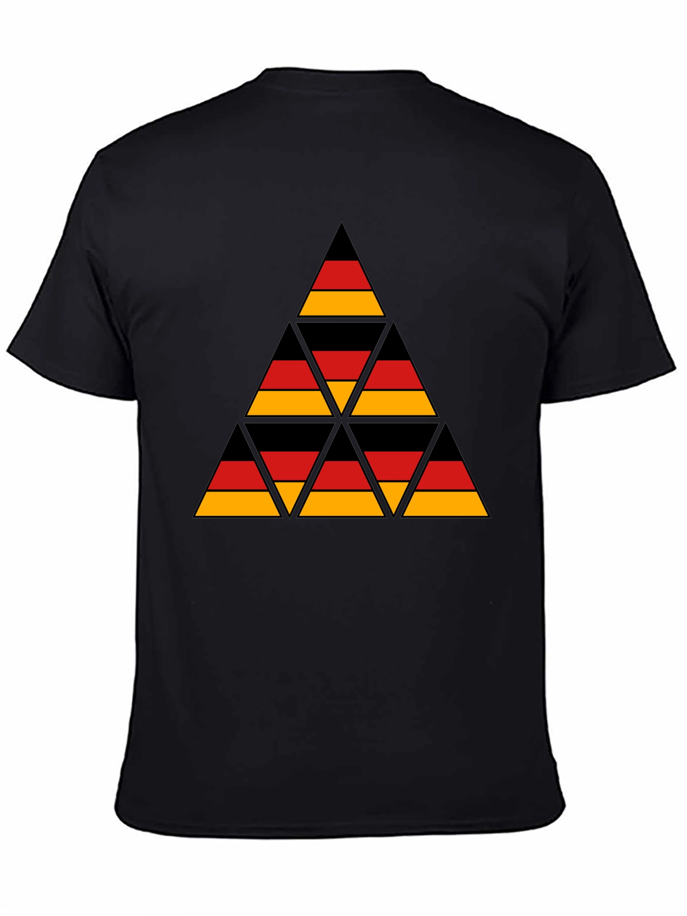 German Flag Triangle T-Shirt - Black Cotton Tee