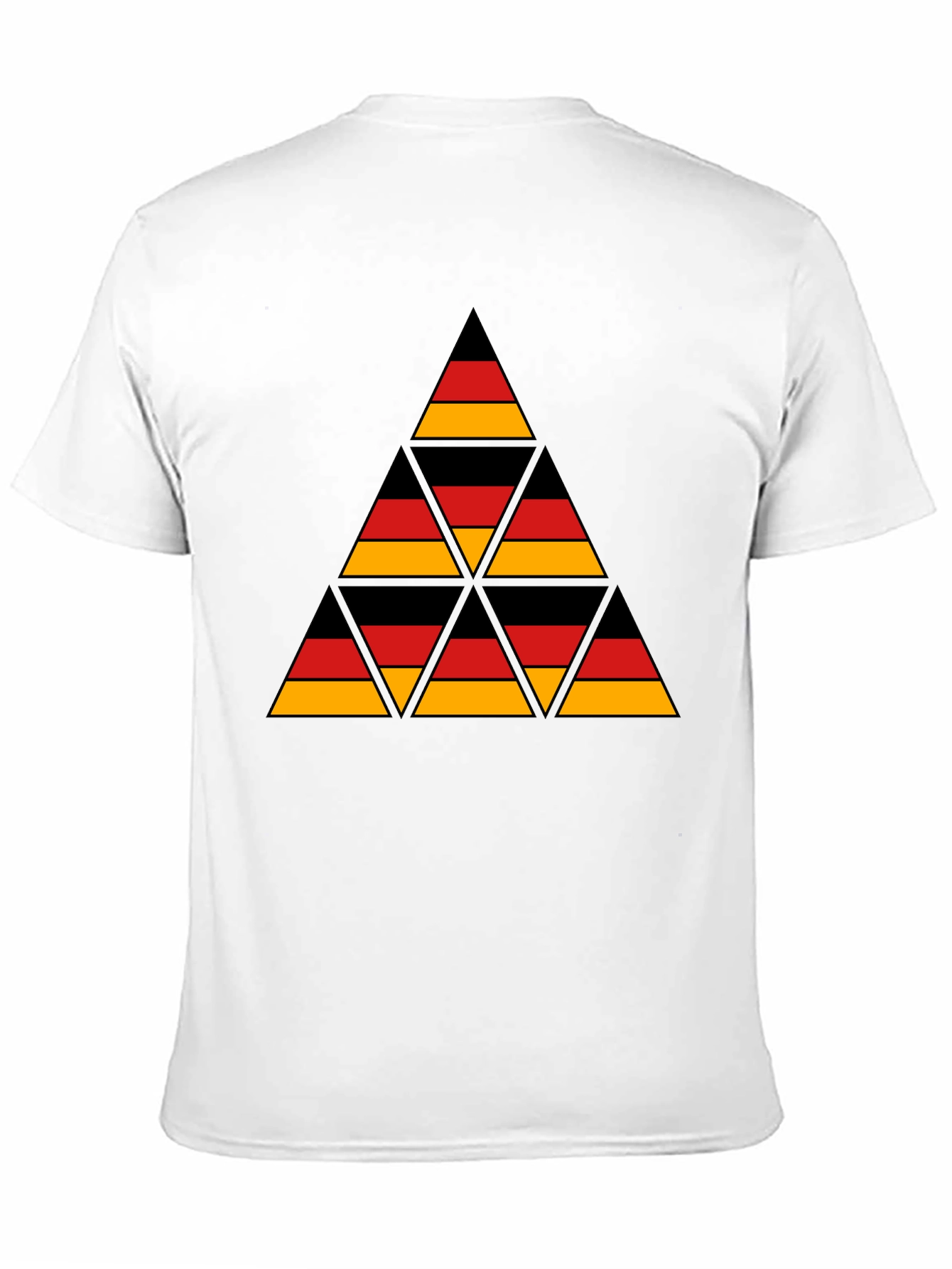 German Flag Triangle T-Shirt - Black Cotton Tee