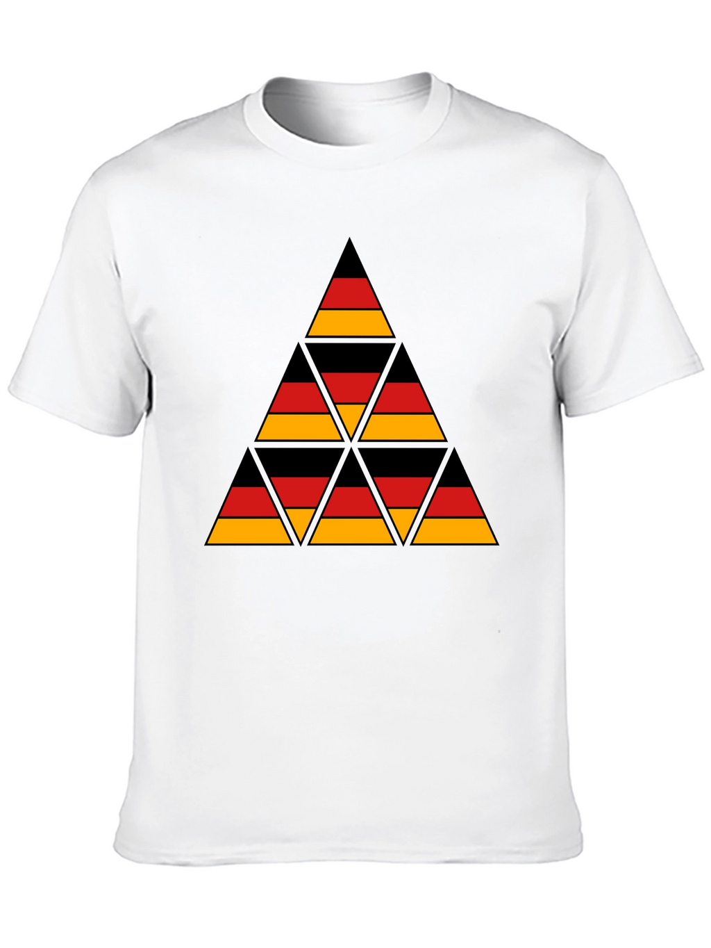 German Flag Triangle T-Shirt - Black Cotton Tee