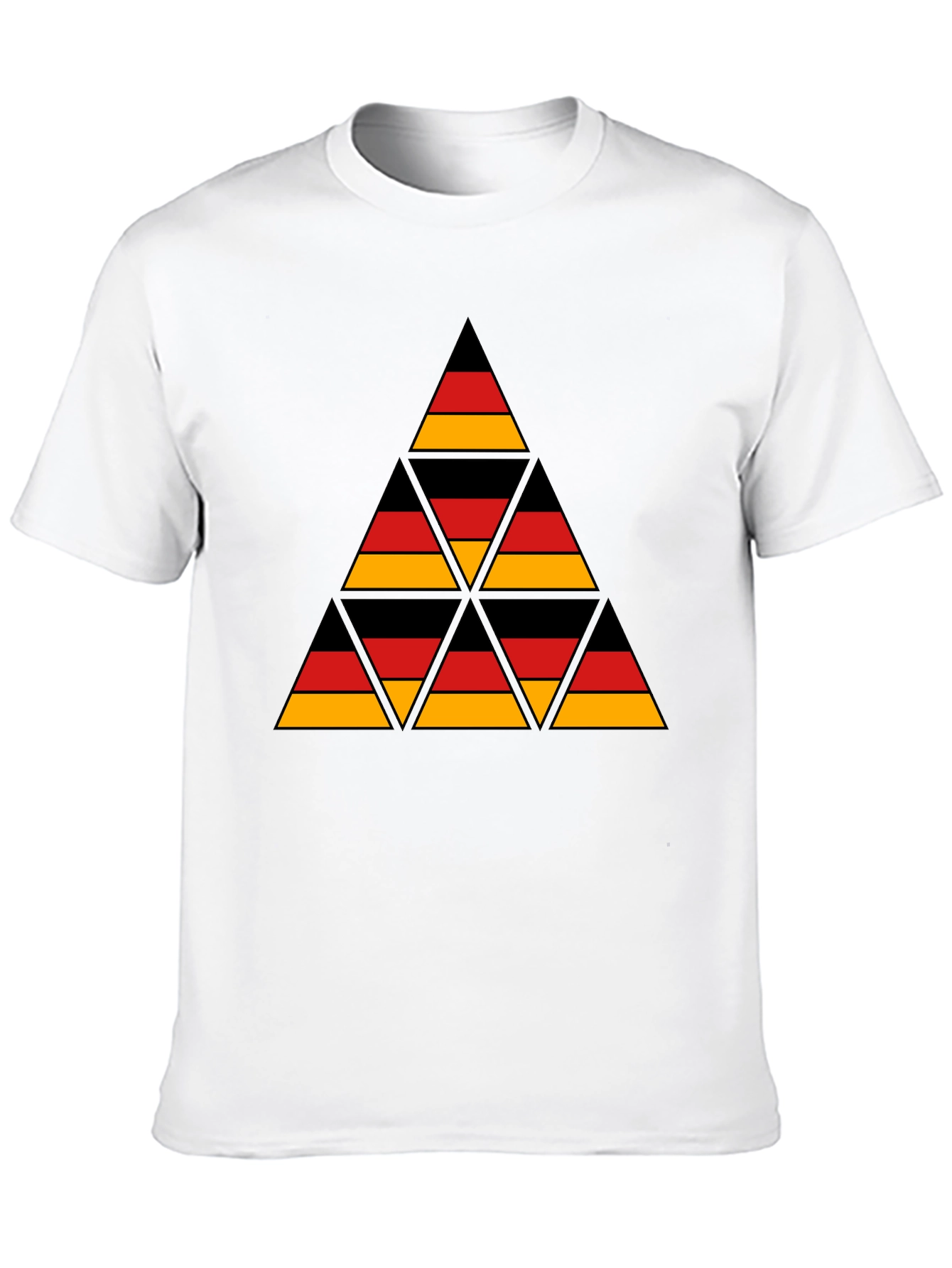 German Flag Triangle T-Shirt - Black Cotton Tee