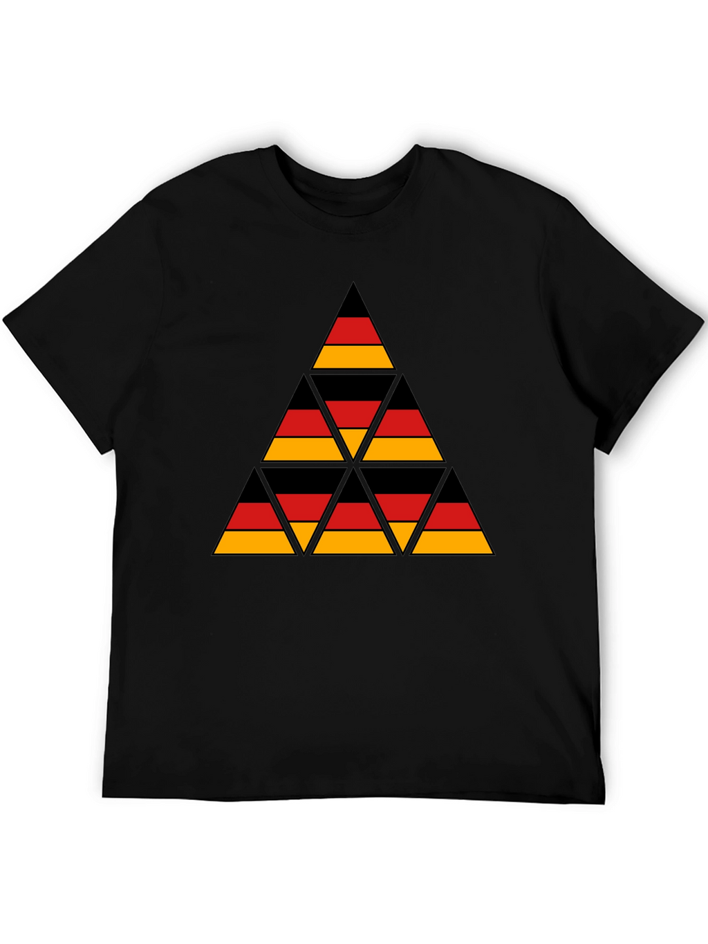 German Flag Triangle T-Shirt - Black Cotton Tee