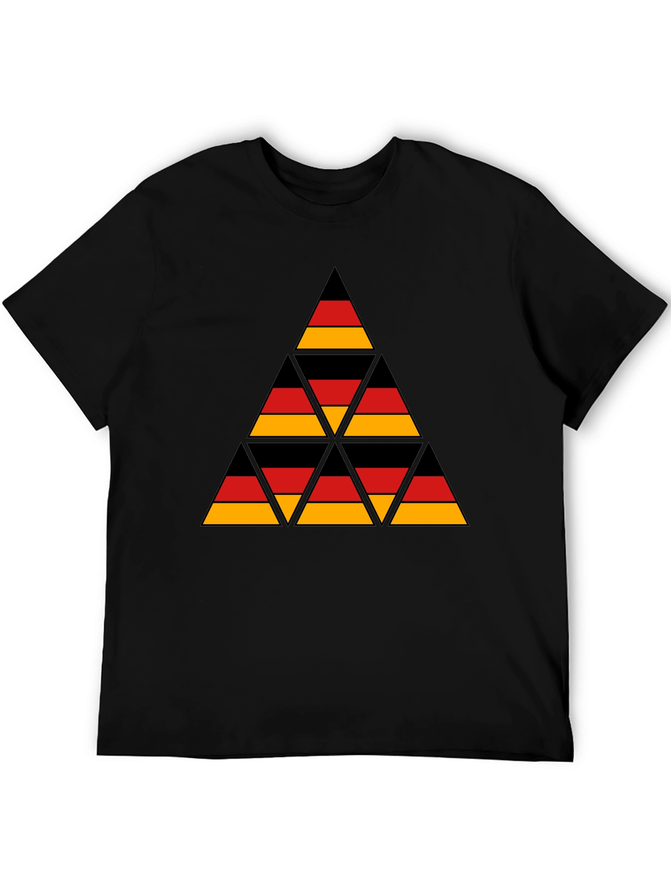 German Flag Triangle T-Shirt - Black Cotton Tee