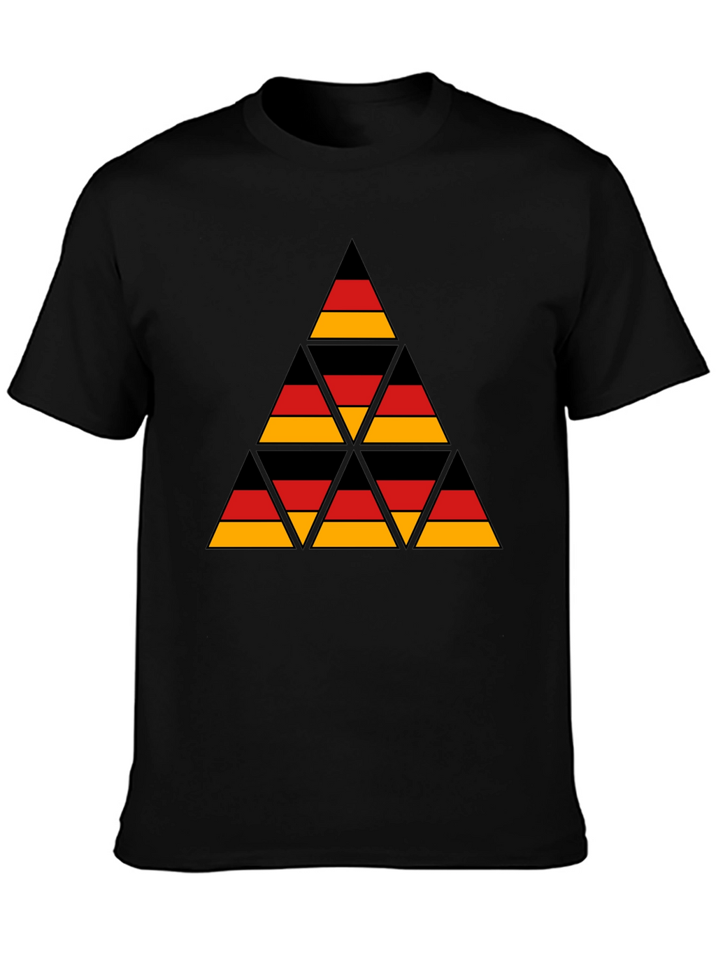 German Flag Triangle T-Shirt - Black Cotton Tee