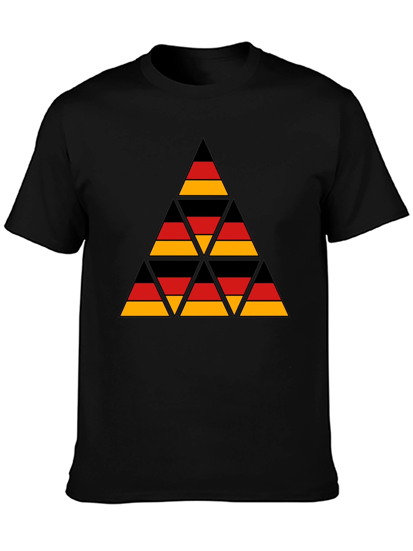 German Flag Triangle T-Shirt - Black Cotton Tee
