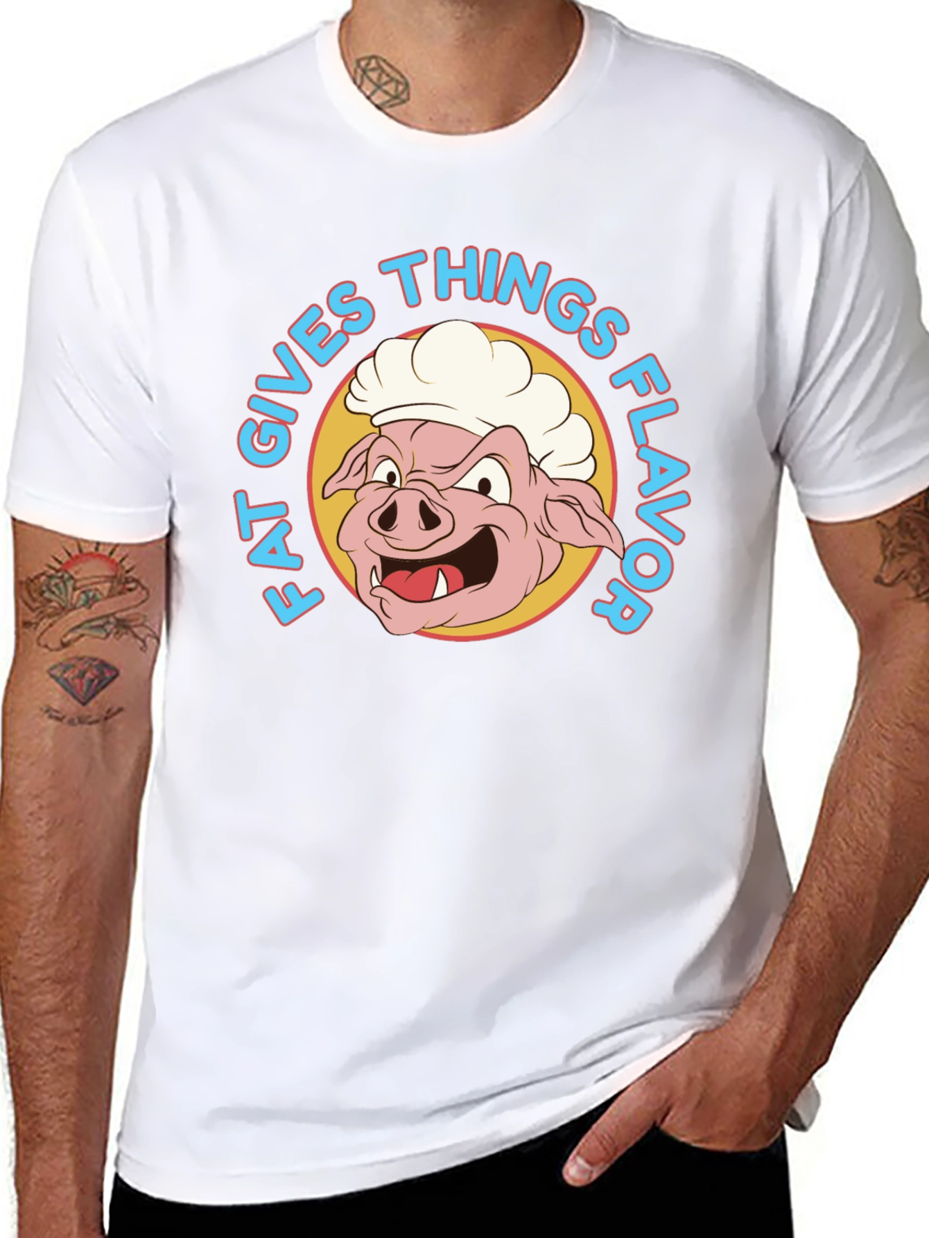 Funny Fat Gives Things Flavor Pig Chef T-Shirt