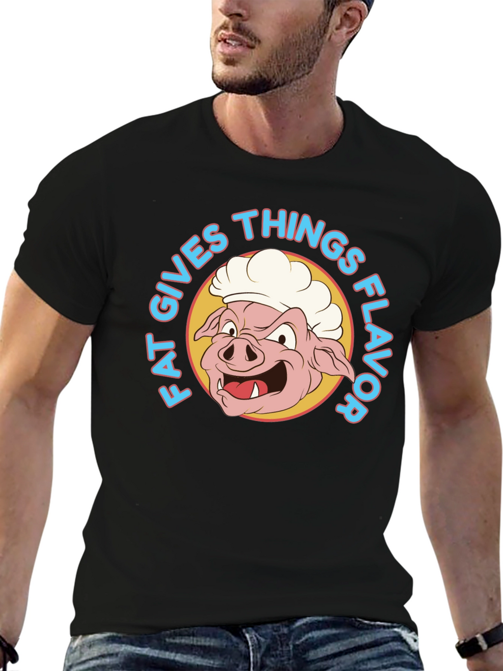 Funny Fat Gives Things Flavor Pig Chef T-Shirt