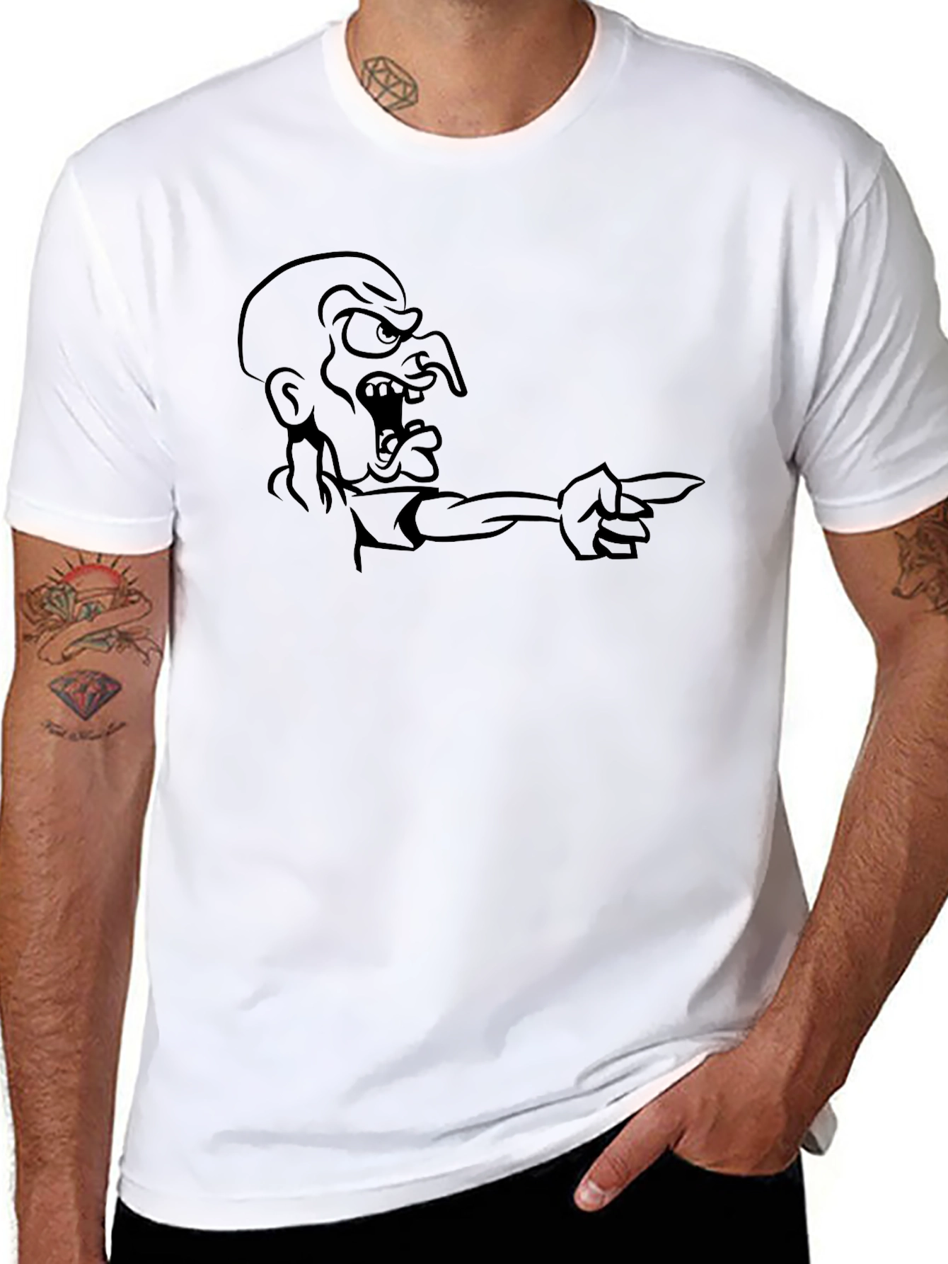 Angry Pointing Man Graphic Tee