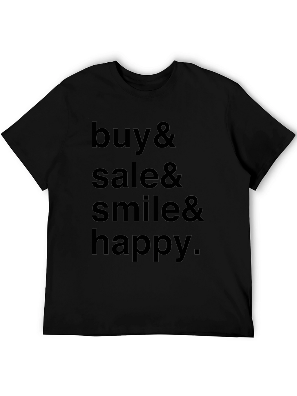 Buy Sale Smile Happy Black T-Shirt