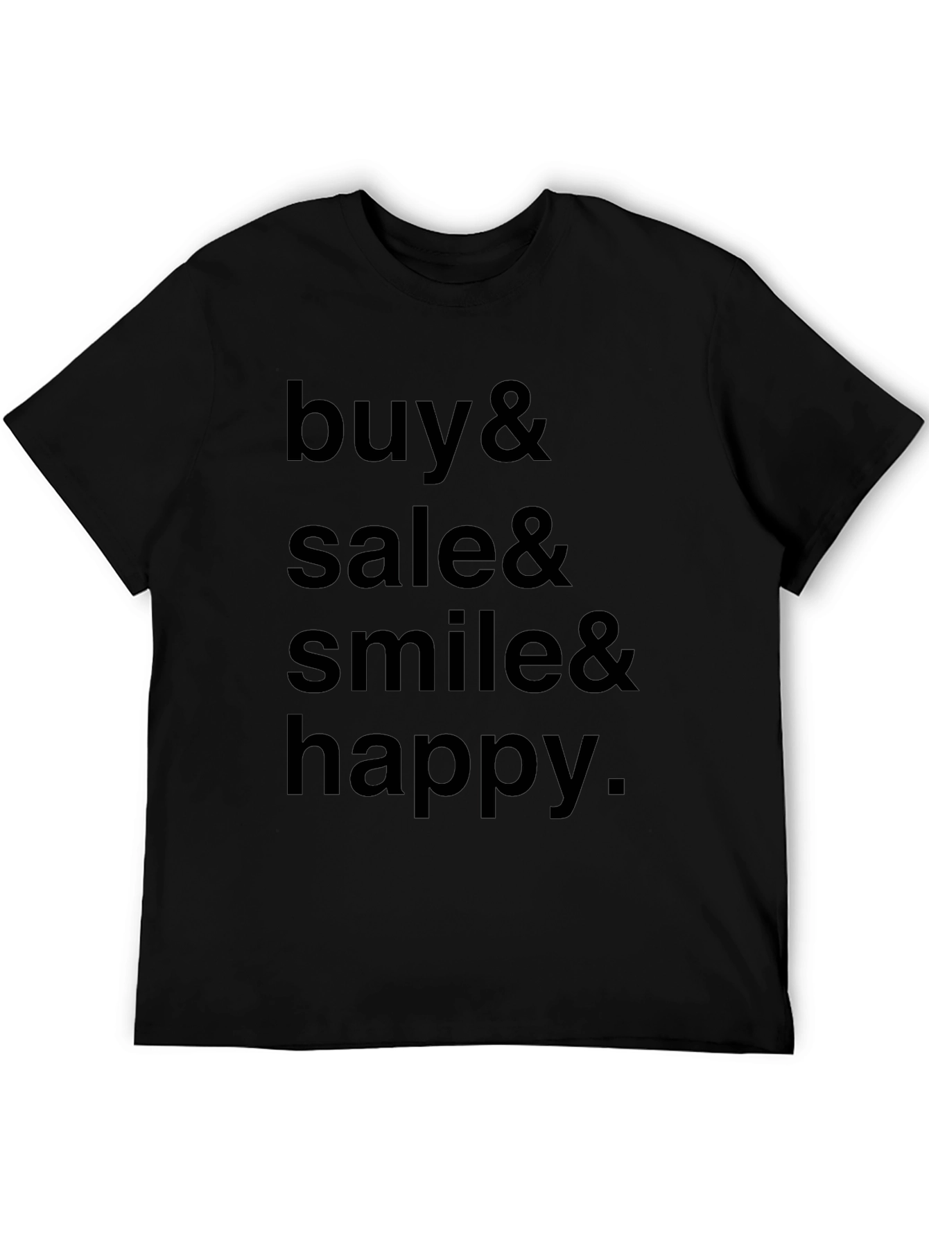 Buy Sale Smile Happy Black T-Shirt