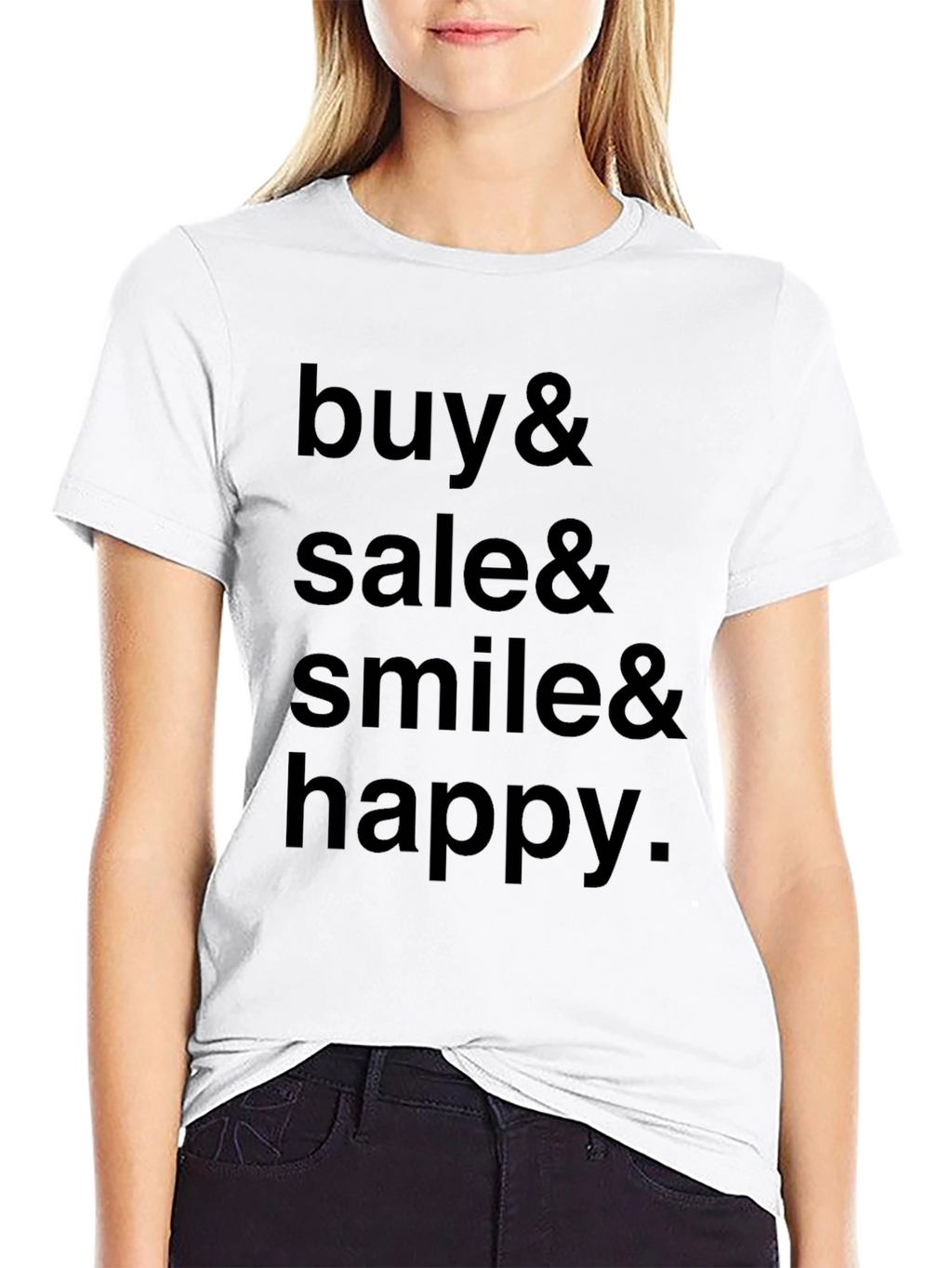 Buy Sale Smile Happy Black T-Shirt