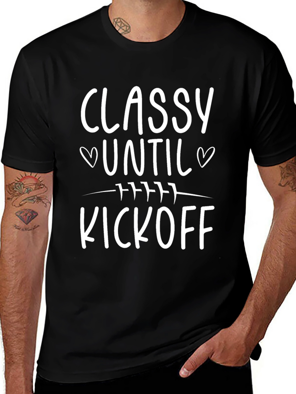 Classy Until Kickoff T-Shirt - Football Fan Apparel
