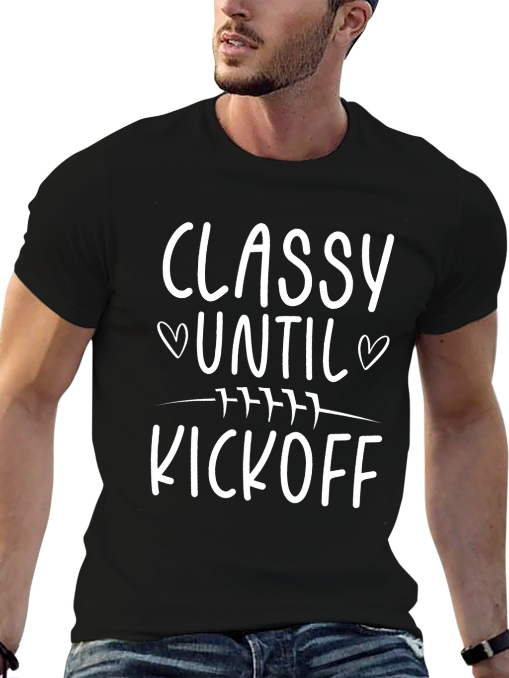 Classy Until Kickoff T-Shirt - Football Fan Apparel