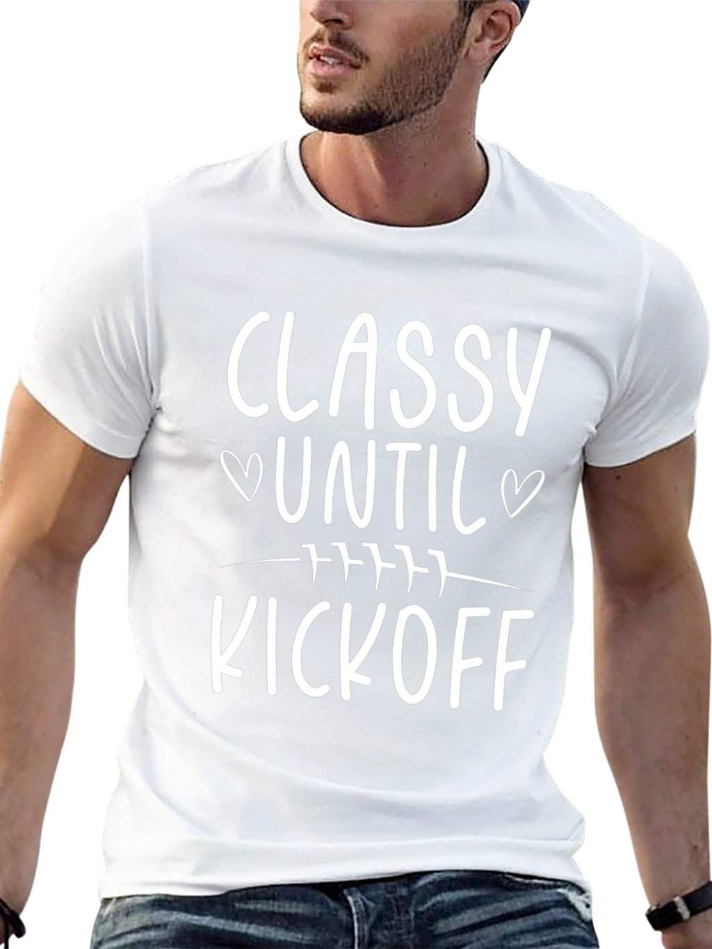 Classy Until Kickoff T-Shirt - Football Fan Apparel