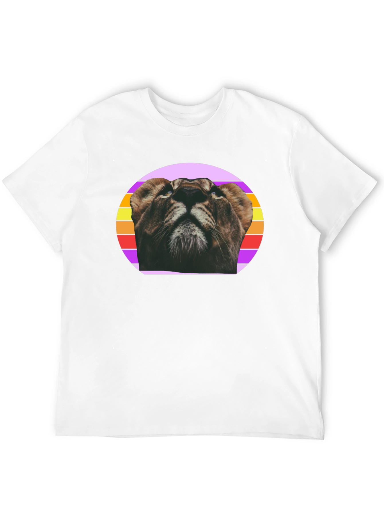 Lion Graphic Tee - Retro Style Black T-Shirt