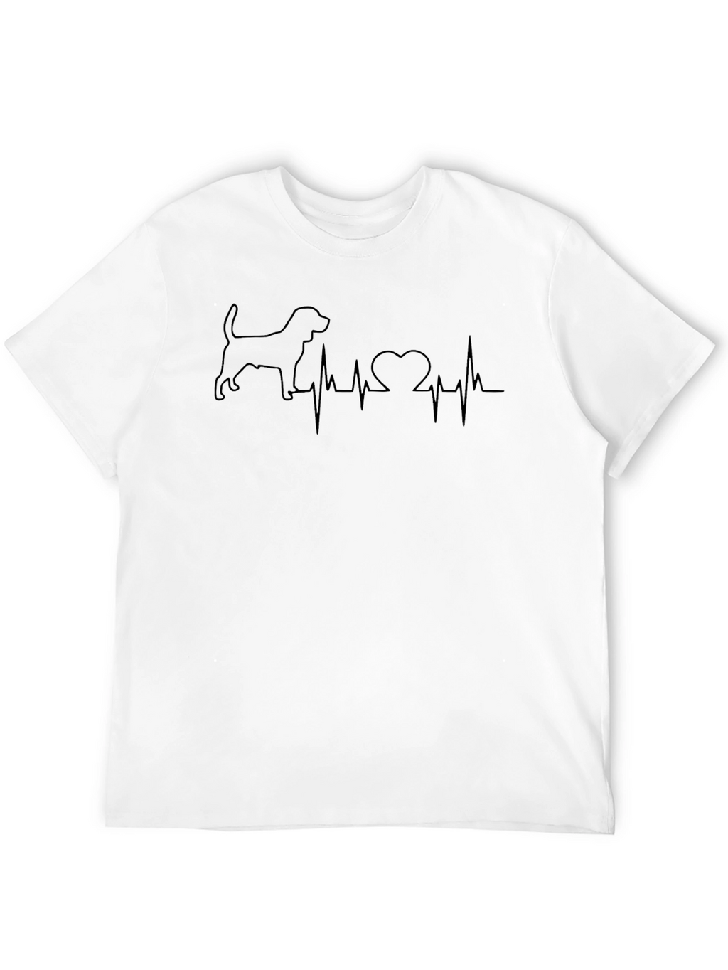 Dog Lover Heartbeat Tee - Mens Black T-Shirt