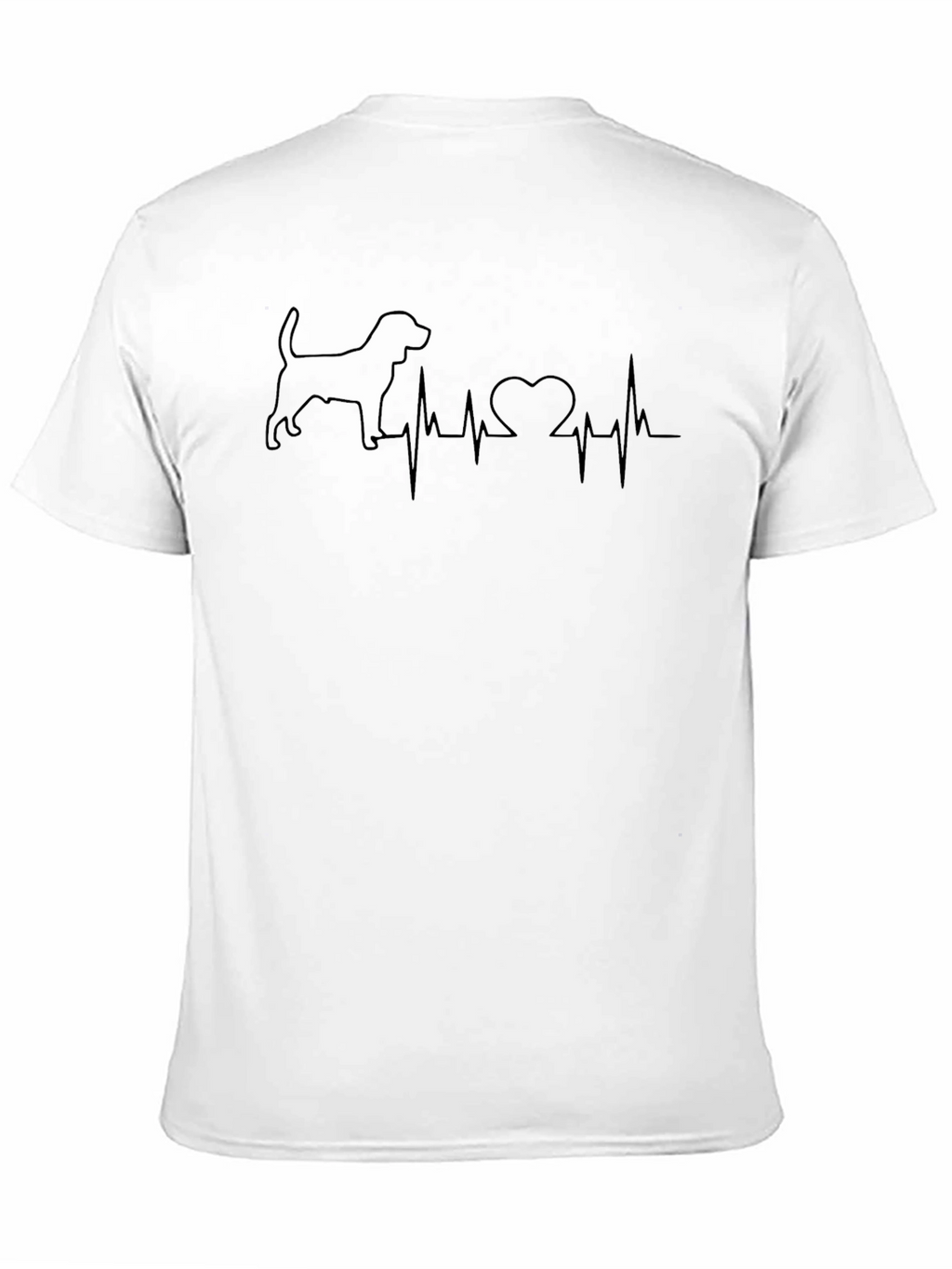 Dog Lover Heartbeat Tee - Mens Black T-Shirt