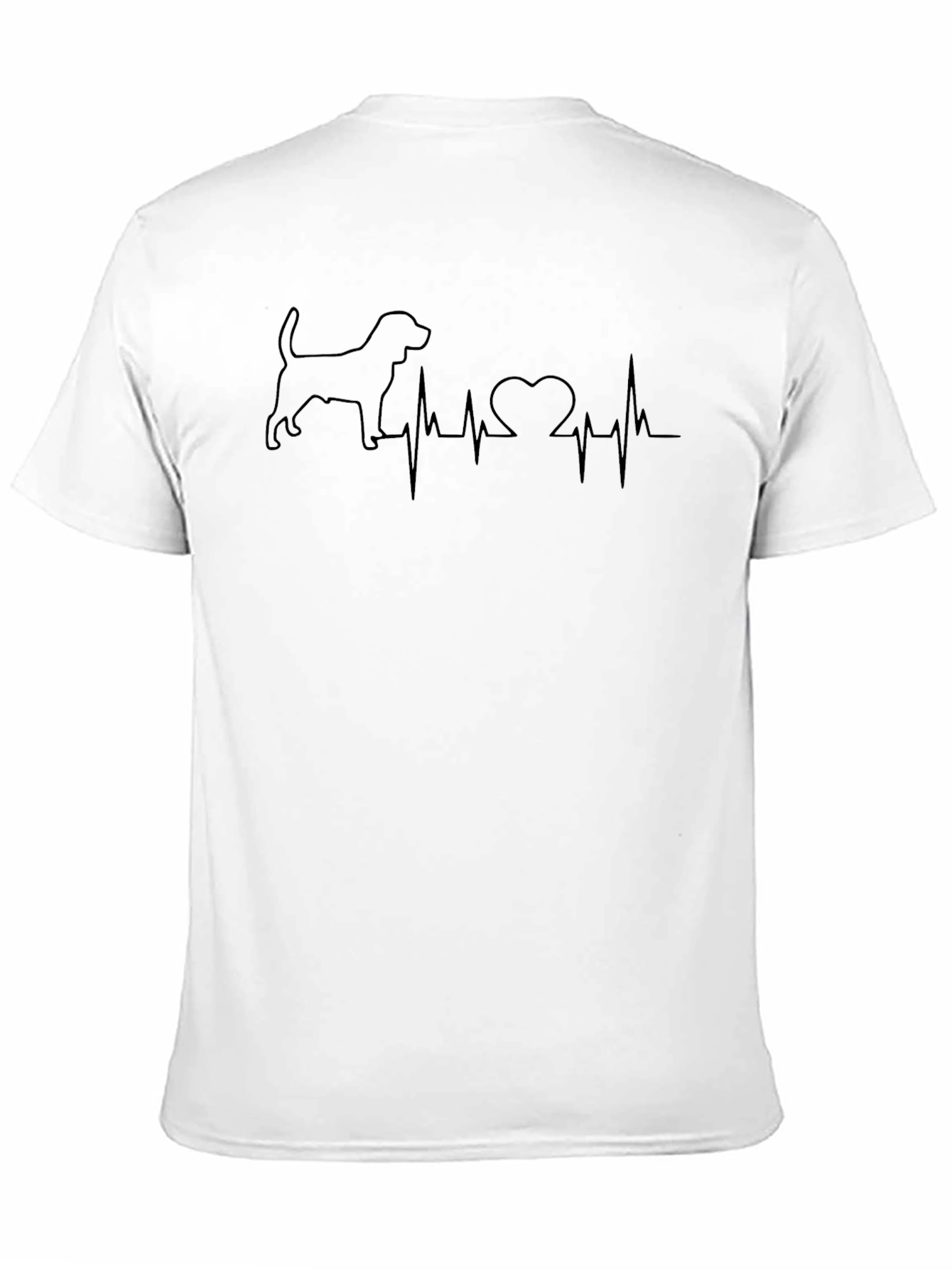 Dog Lover Heartbeat Tee - Mens Black T-Shirt