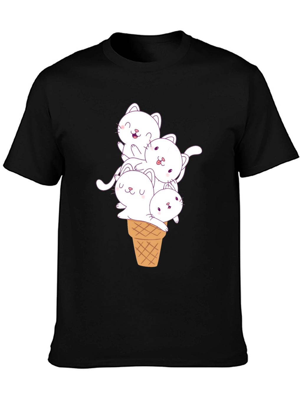 Cute Cats in Ice Cream Cone Graphic Tee