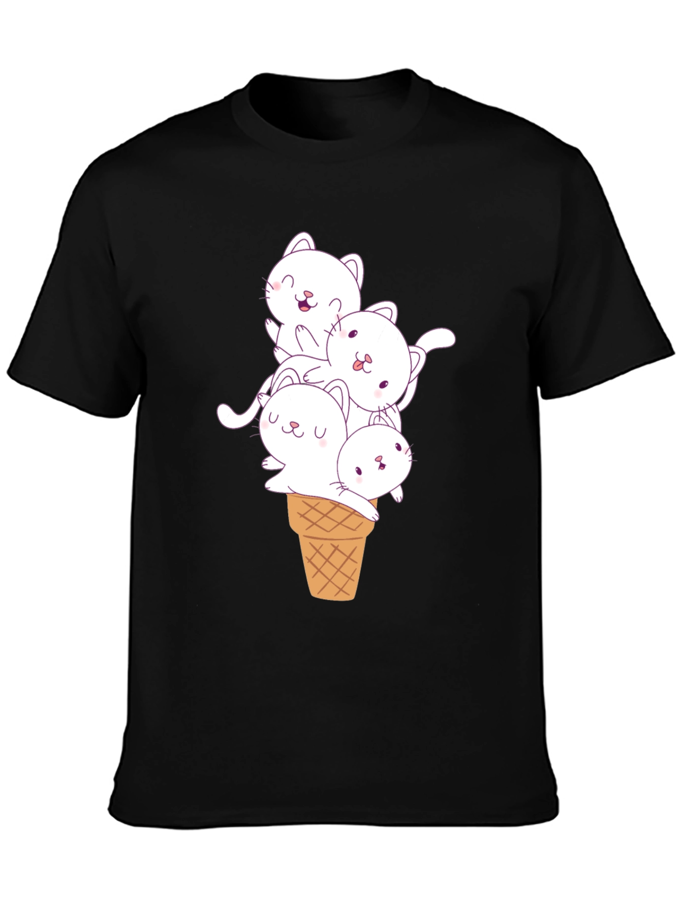 Cute Cats in Ice Cream Cone Graphic Tee