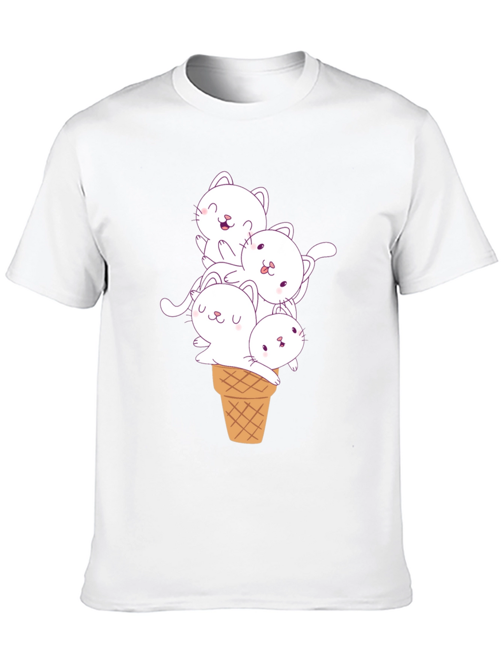 Cute Cats in Ice Cream Cone Graphic Tee