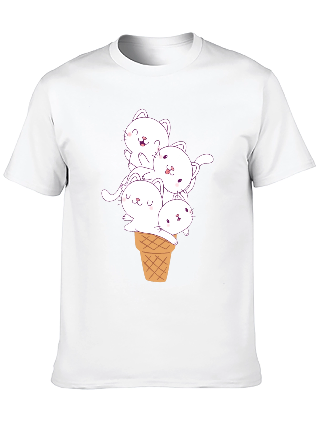Cute Cats in Ice Cream Cone Graphic Tee
