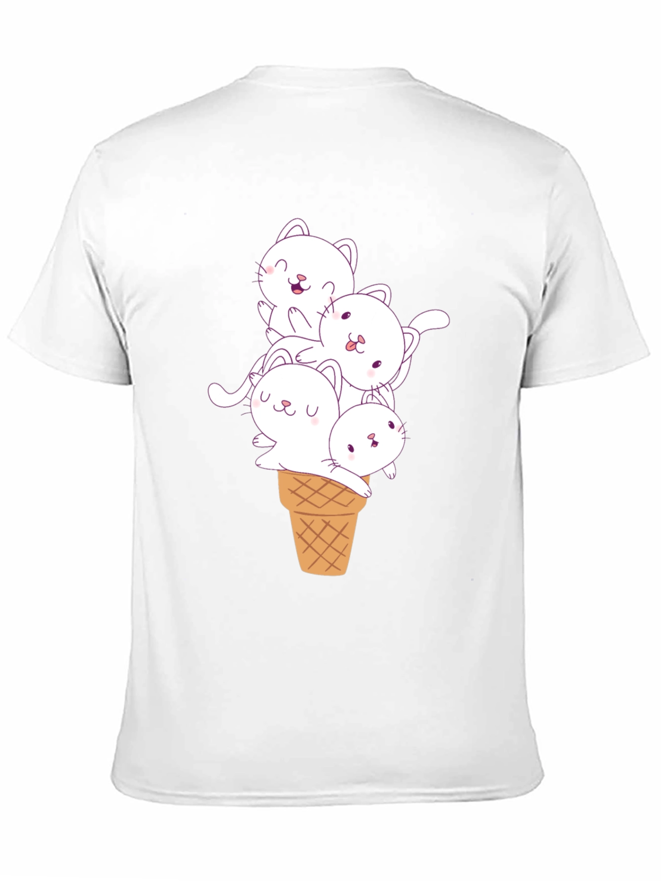 Cute Cats in Ice Cream Cone Graphic Tee