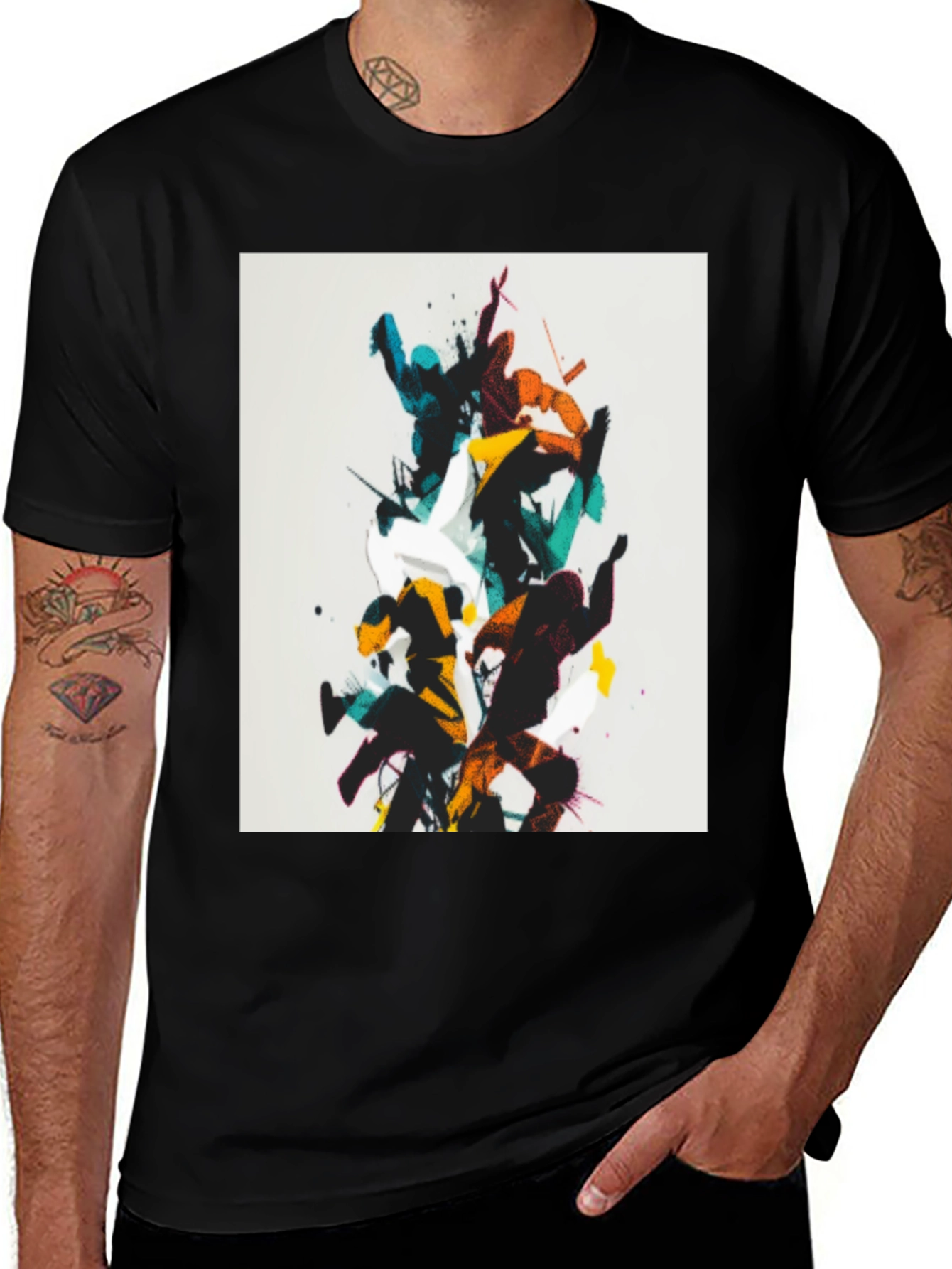 Abstract Martial Arts Black T-Shirt