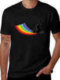 Groom Unicorn Rainbow T-Shirt - Black