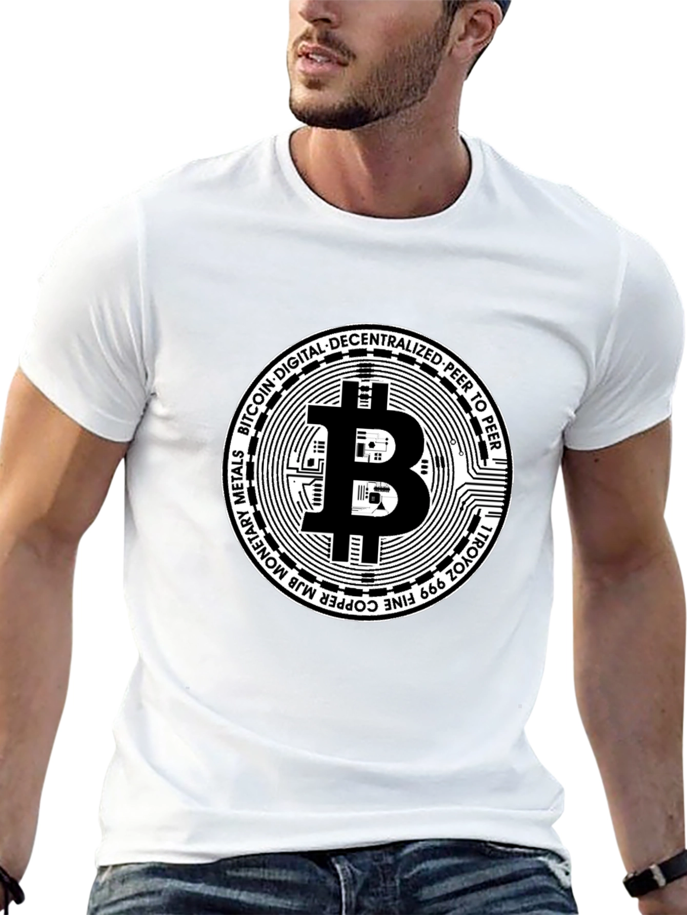Bitcoin Cryptocurrency Black Graphic T-Shirt