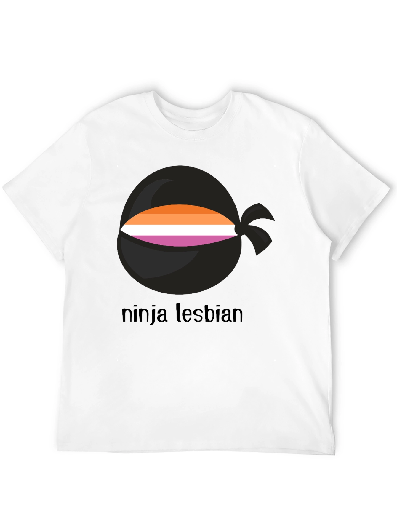 Ninja Lesbian Pride T-Shirt - Black Tee