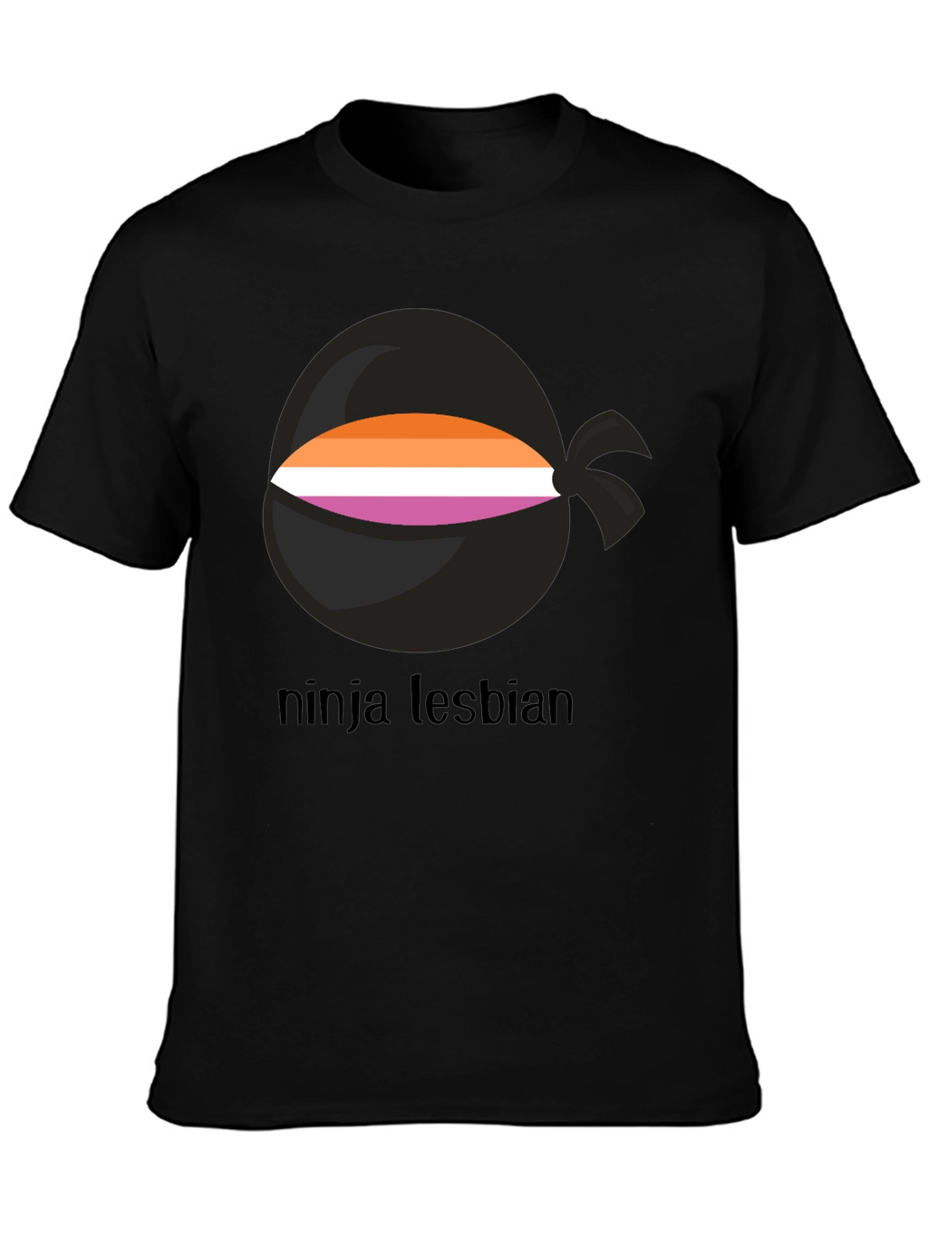 Ninja Lesbian Pride T-Shirt - Black Tee