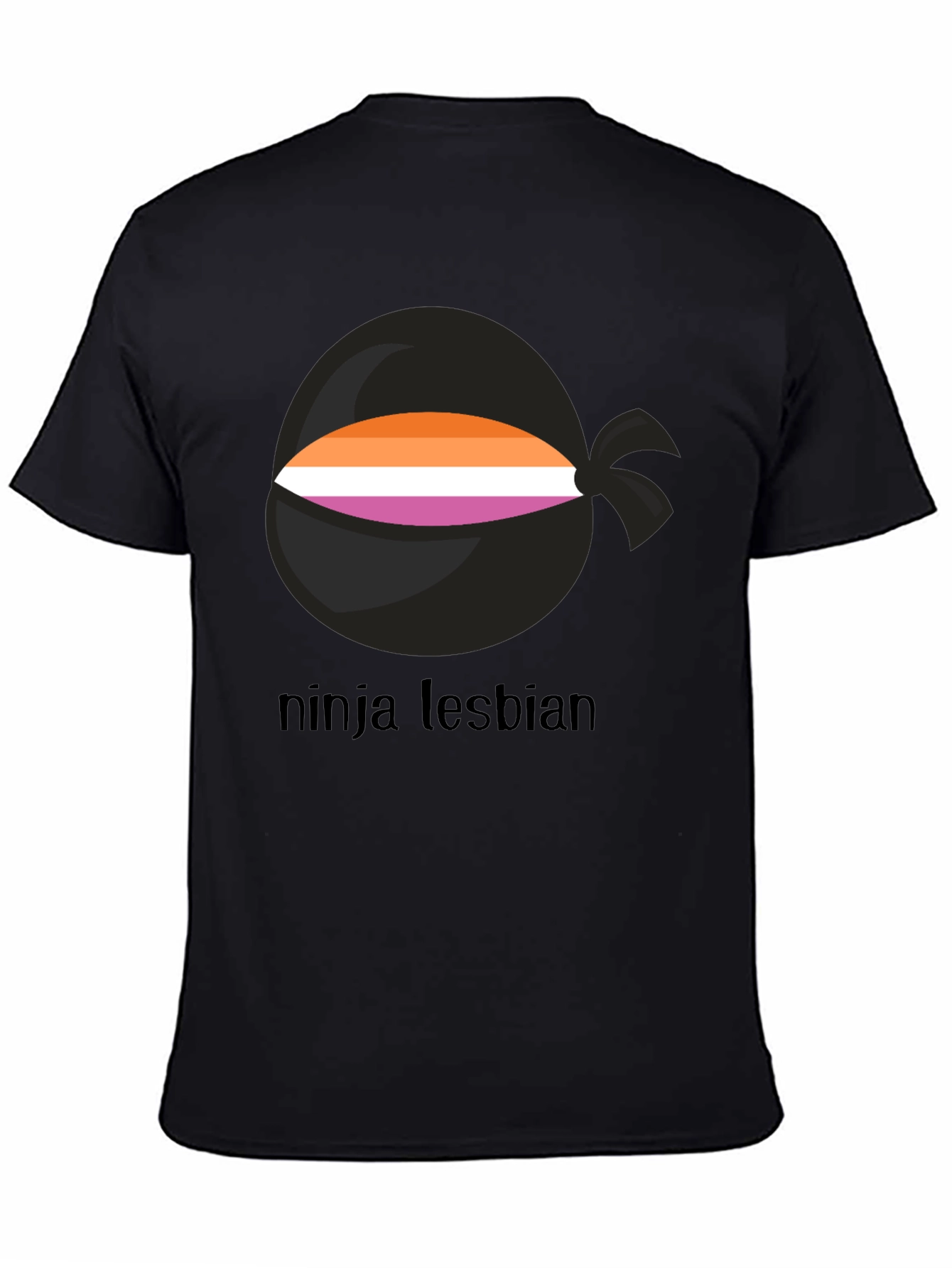 Ninja Lesbian Pride T-Shirt - Black Tee