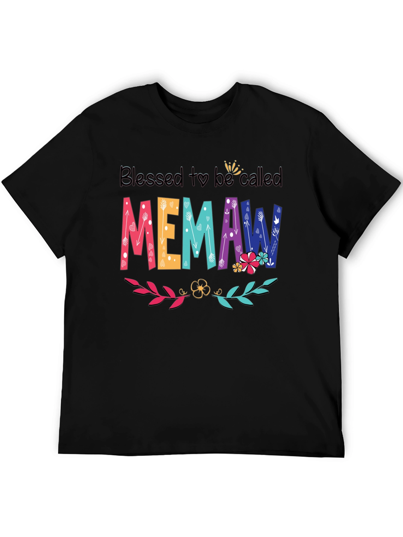 Blessed Memaw T-Shirt - Floral Graphic Tee
