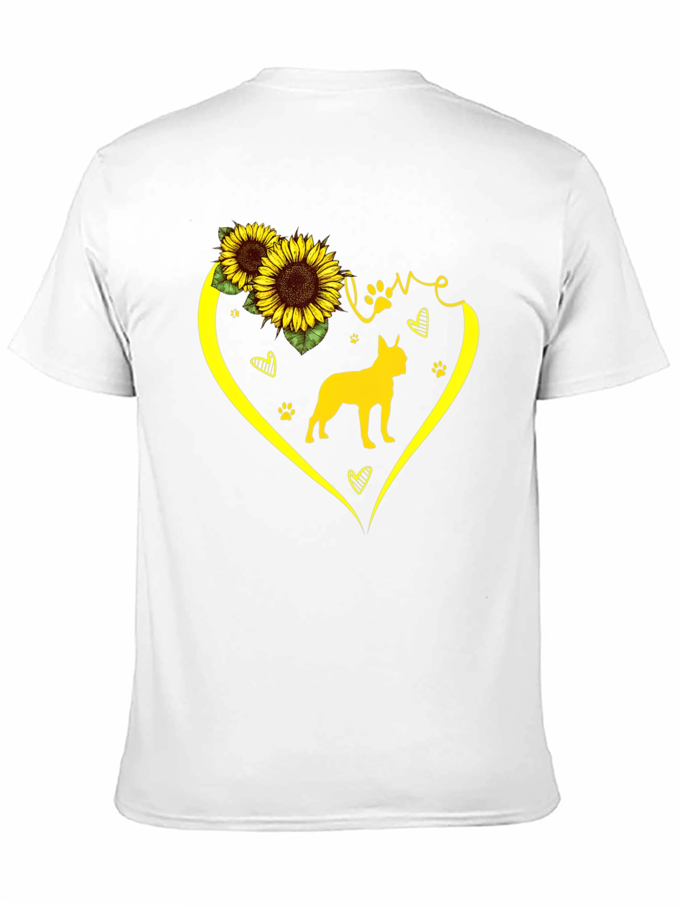 Love Dog Sunflower Graphic T-Shirt