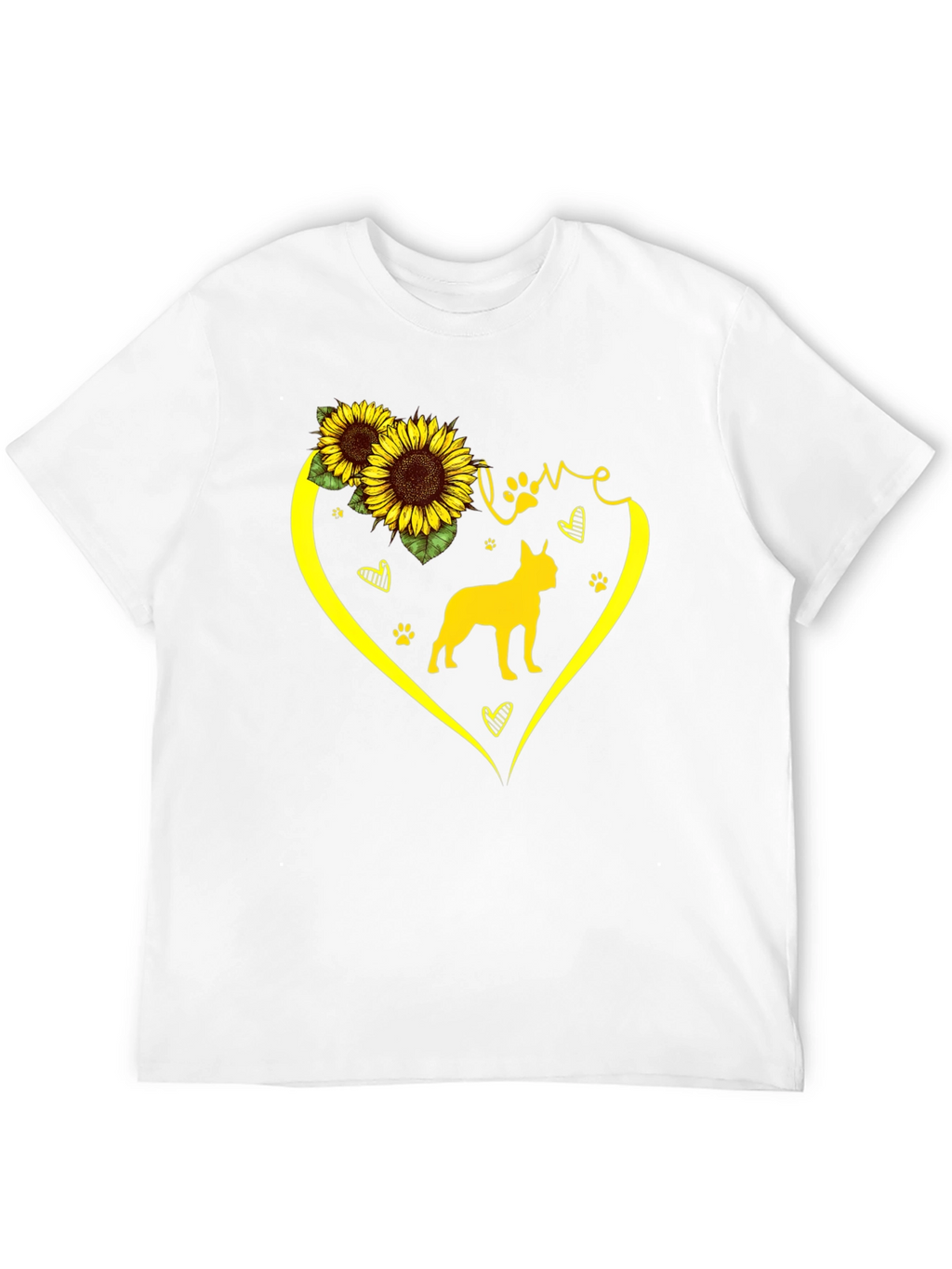 Love Dog Sunflower Graphic T-Shirt
