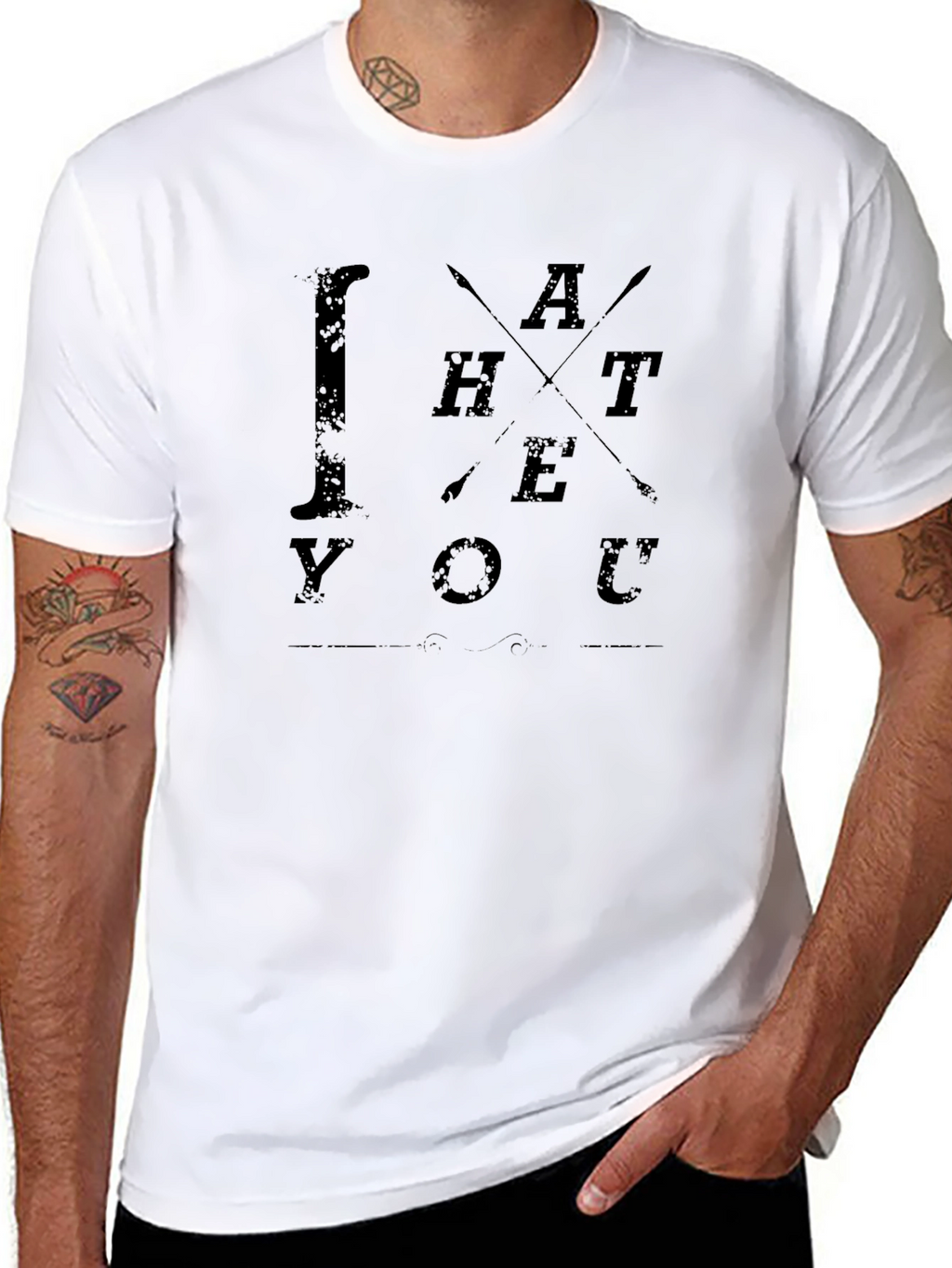 I Hate You Funny Graphic T-Shirt