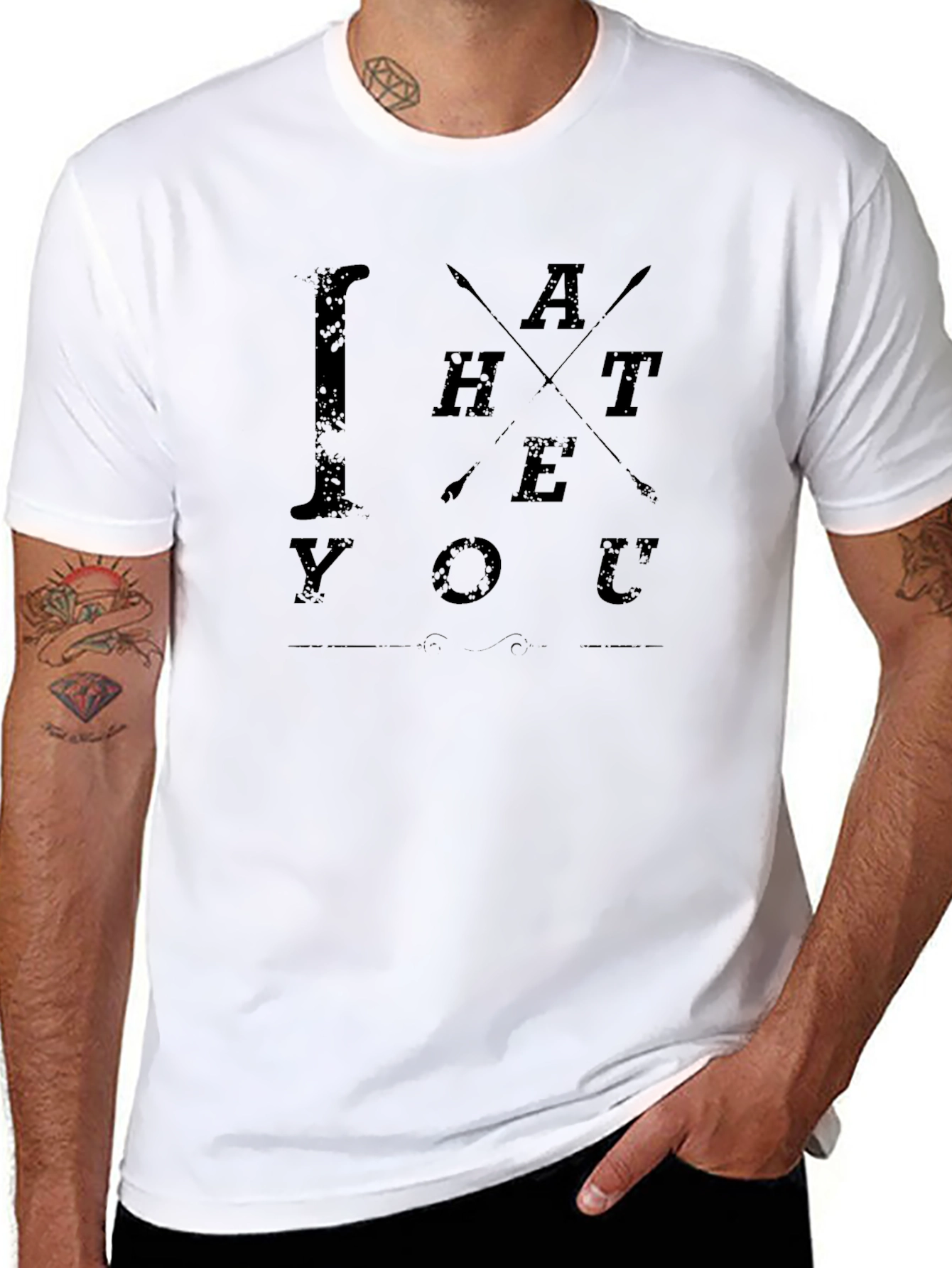 I Hate You Funny Graphic T-Shirt