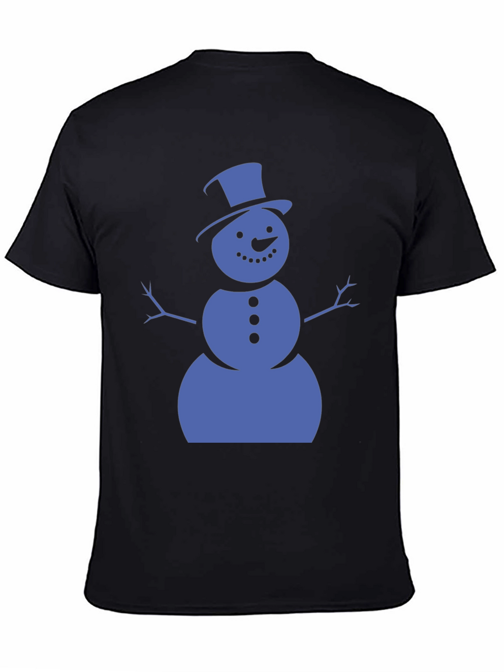 Snowman Graphic Tee - Black Cotton Shirt
