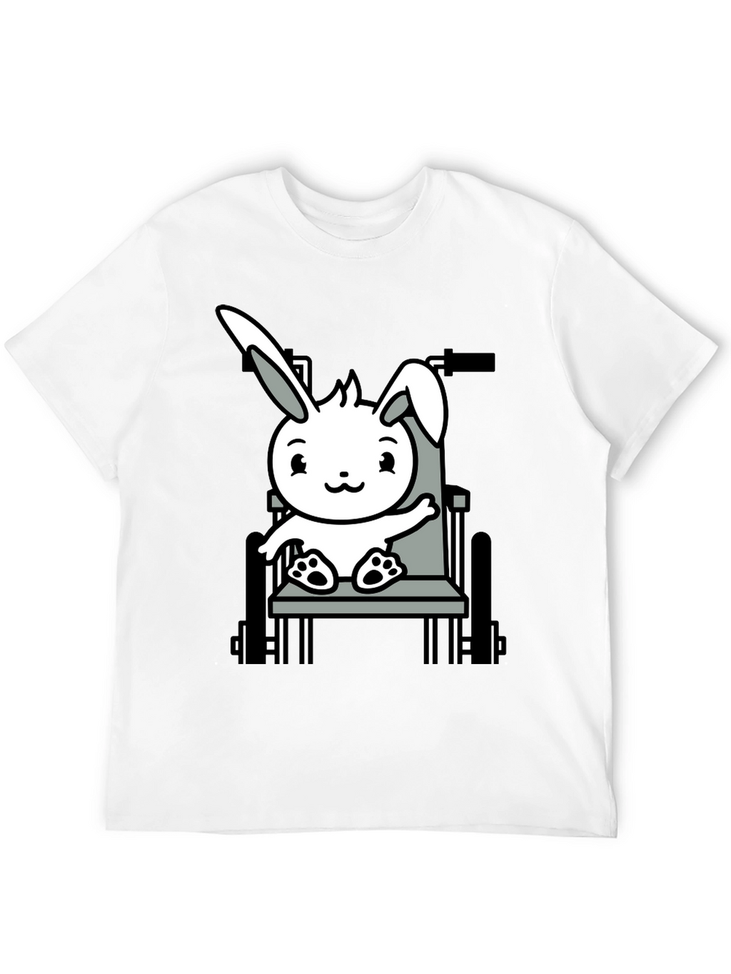 Bunny Wheelchair T-Shirt: Adorable Animal Graphic Tee