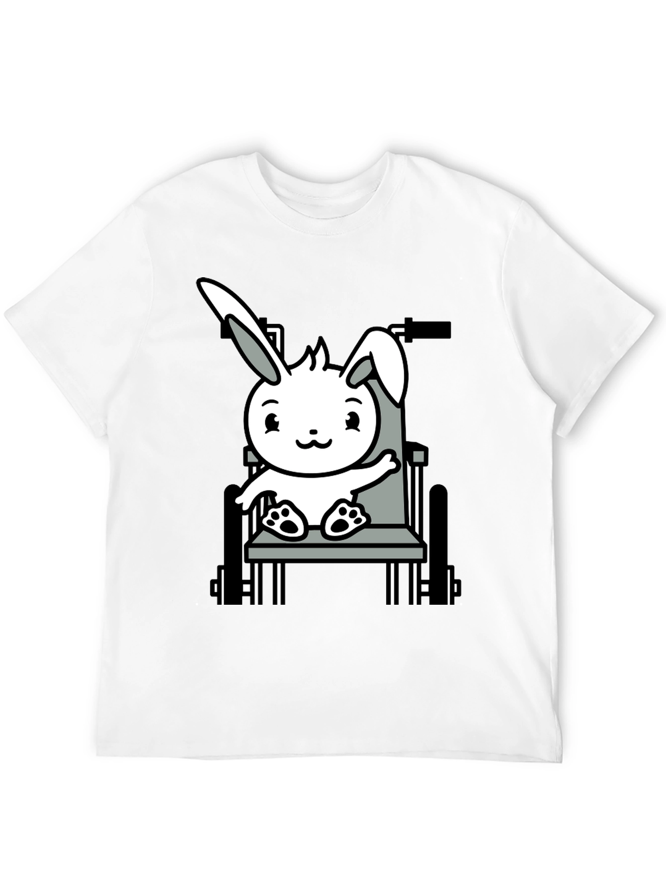 Bunny Wheelchair T-Shirt: Adorable Animal Graphic Tee