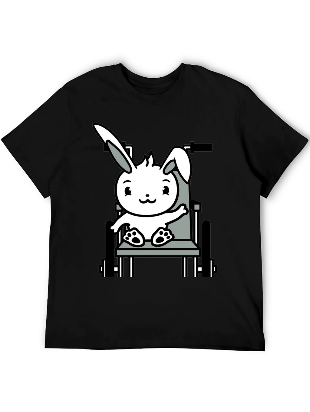 Bunny Wheelchair T-Shirt: Adorable Animal Graphic Tee