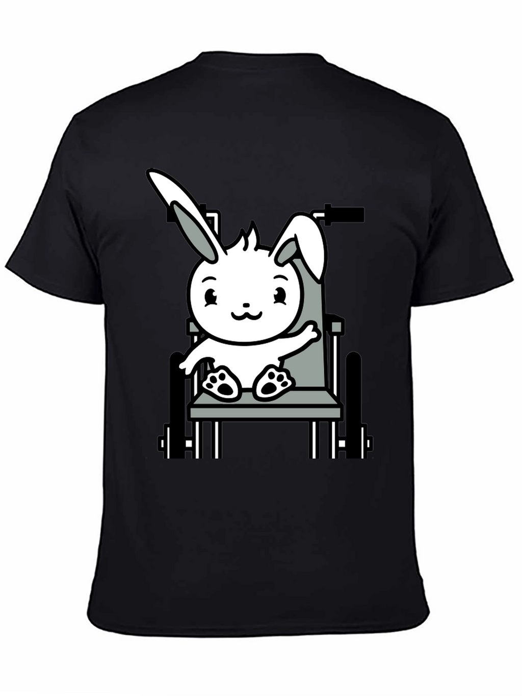 Bunny Wheelchair T-Shirt: Adorable Animal Graphic Tee