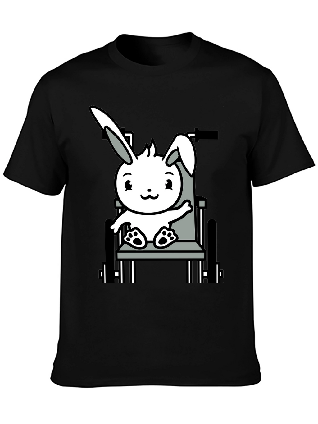 Bunny Wheelchair T-Shirt: Adorable Animal Graphic Tee