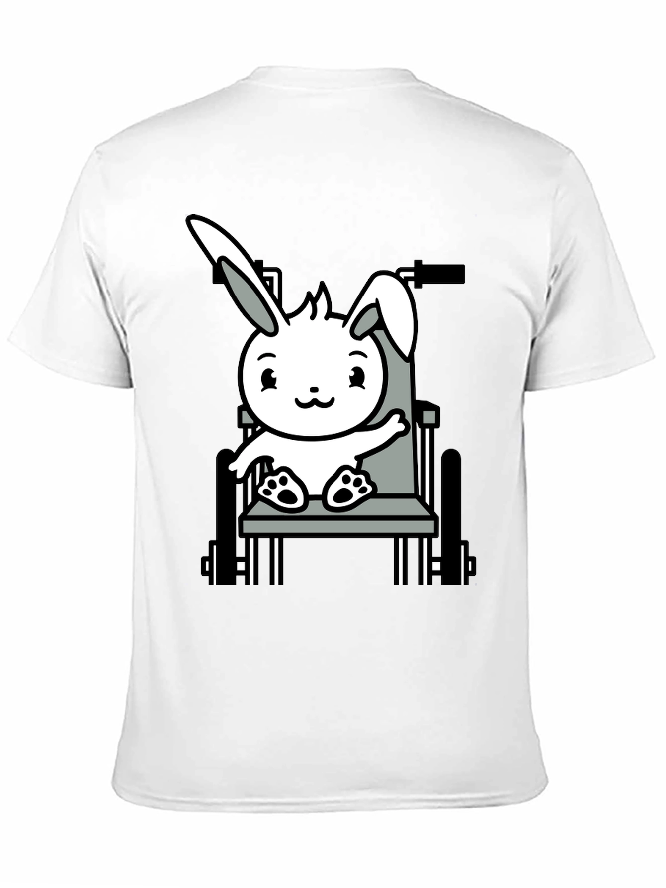Bunny Wheelchair T-Shirt: Adorable Animal Graphic Tee