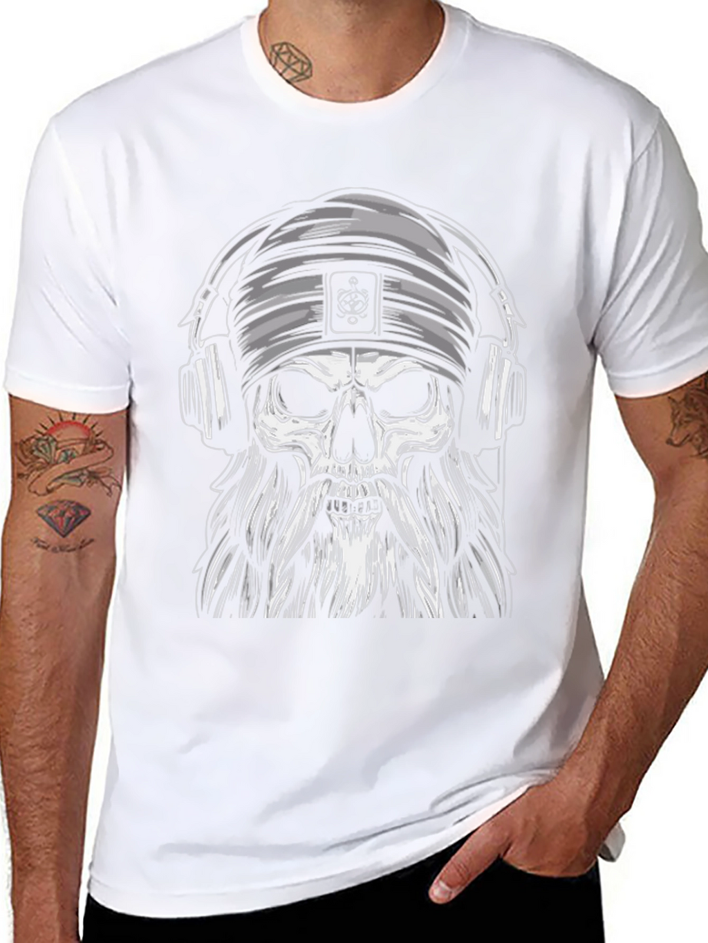Skull with Headphones Graphic Tee
