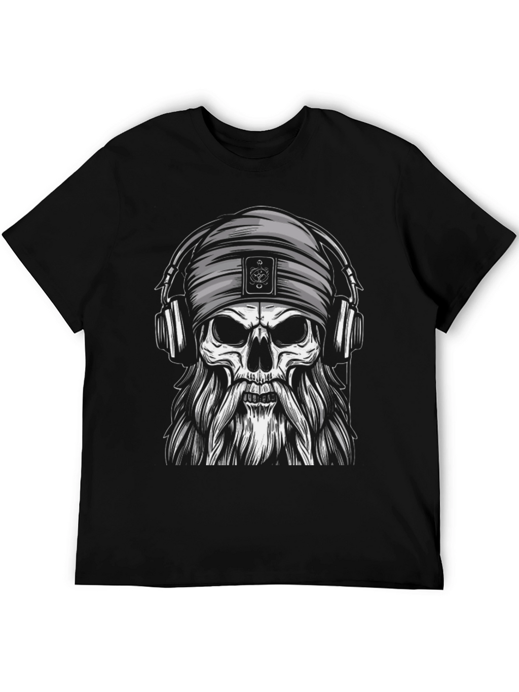 Skull with Headphones Graphic Tee