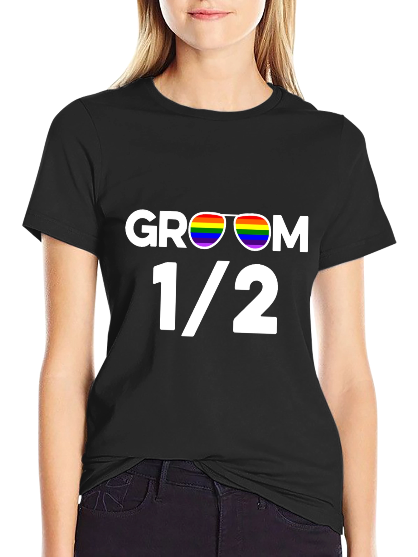 Groom 1/2 Pride T-Shirt - LGBTQ+ Wedding Tee