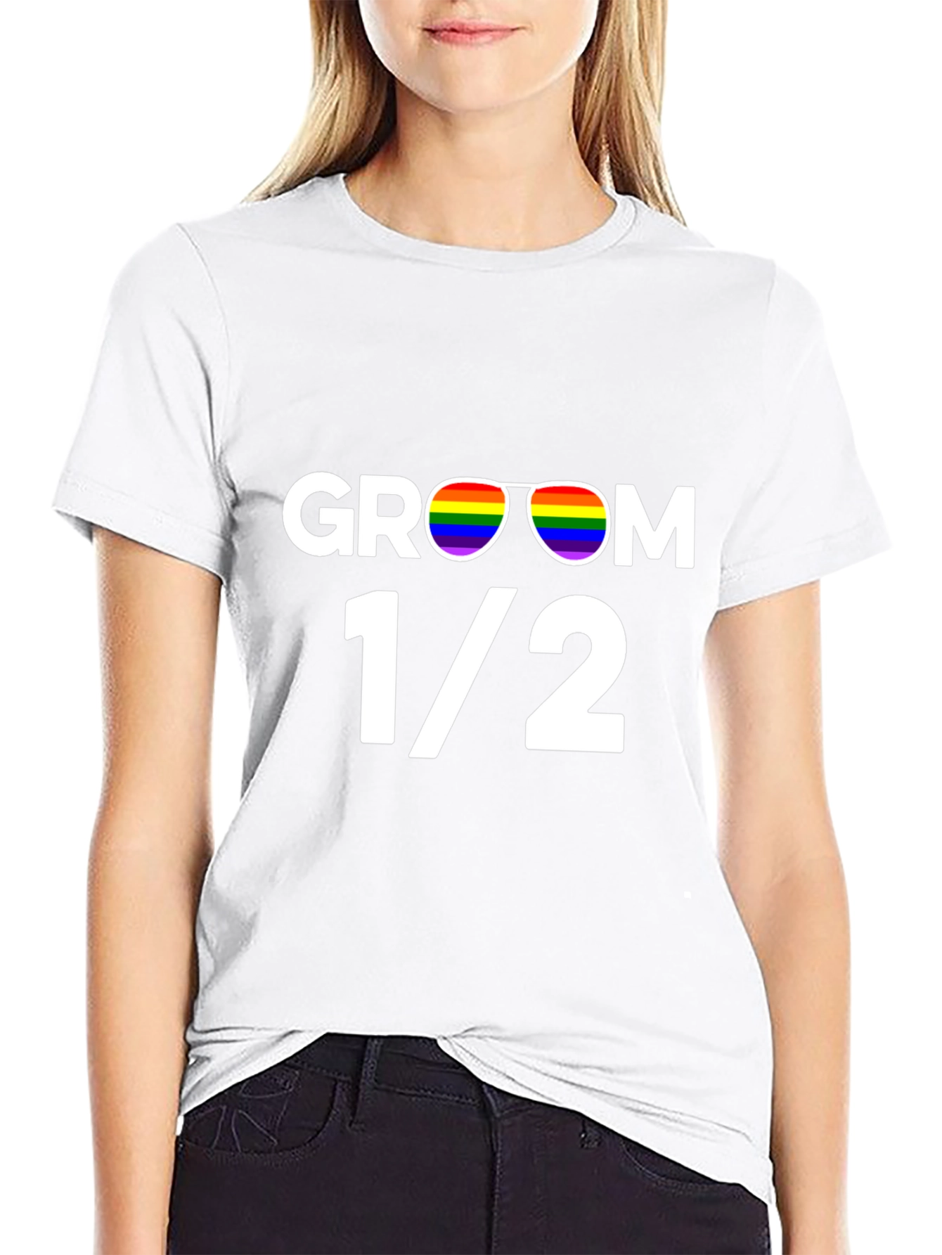 Groom 1/2 Pride T-Shirt - LGBTQ+ Wedding Tee
